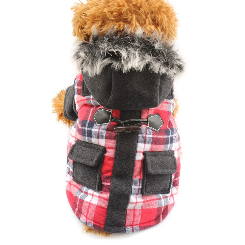 

Armi store Pocket Plaid Fashion Winter Warm Dog Coats Dogs Coat Jackets 6141015 Pet Clothes Supplies