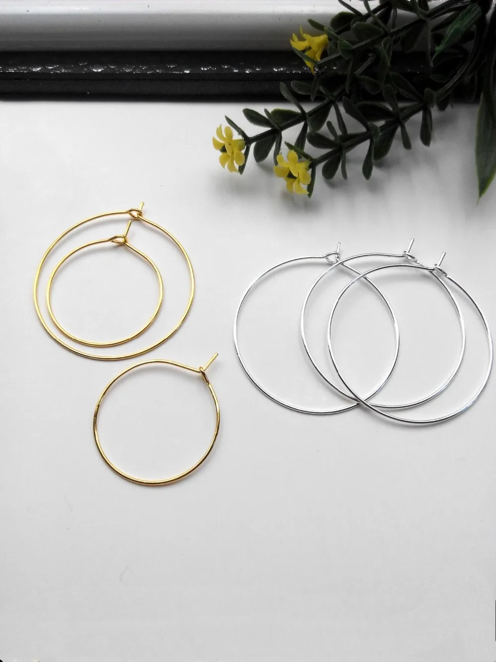 

10pcs/lot Gold/Silver Color Ear Wire Hook 25/35/40mm Diameter Earring Hoops Findings For Diy Fashion Jewelry Making Accessories