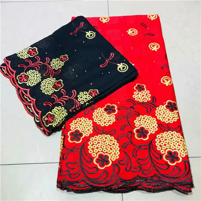 

Elegant party dress set 5Y African cotton lace fabric and 2Y Swiss voile lace fabric VRCV4