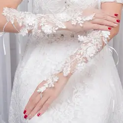 2019 красивые красные белые свадебные атласные перчатки без пальцев высококлассные длинные перчатки свадебные аксессуары