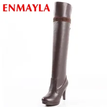 ENMAYLA/Новые высокие сапоги до бедра с кристаллами модные сапоги до колена на высоком каблуке Женская обувь Дизайнерские пикантные высокие сапоги на платформе, стразы