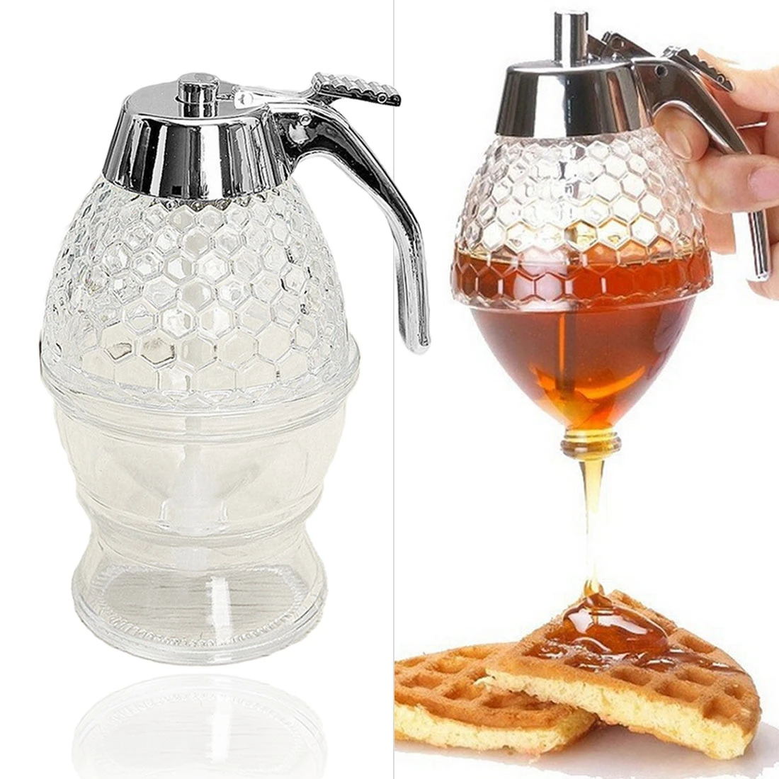 Pot à Miel motif Nid d'Abeille avec Support Pinsheng Distributeur de Miel 200 ml Acrylique Beau Distributeur de Sirop Pot à Miel motif Nid d'Abeille avec Support Pinsheng Distributeur de Miel 200 ml Acrylique Beau Distributeur de Sirop