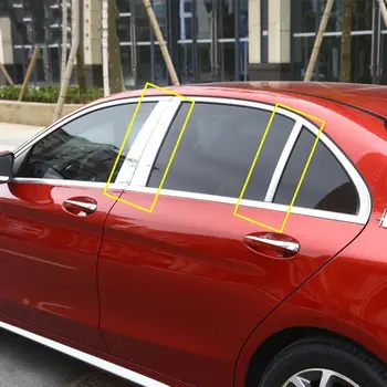 

6 PCS Window Pillar & Rear Post Cover Trim for Mercedes benz W205 C Class 2015-2016 Car Styling