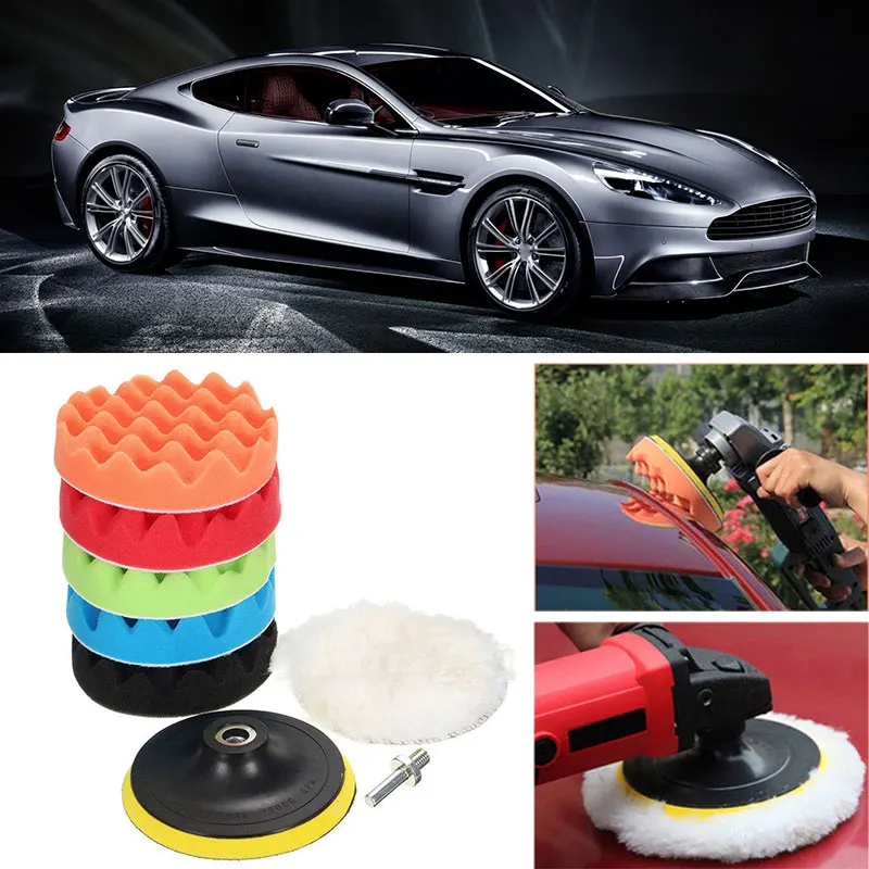 Vehemo 8 шт. полировальный коврик комплект колеса автомобиля губка для полировки многоцветный полирующая пена для многоцветный спонж автомобиля