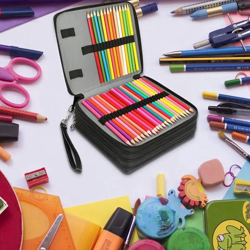 168 слотов супер большая емкость ручка сумка с застежкой-молнией ремешок для призмаколор акварельные карандаши, Crayola цветные карандаши, Марко Pe