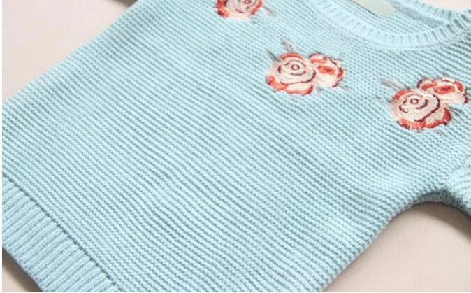 YB1352450 Детский свитер для девочек, свитер для девочек, кардиган с вышитыми цветами, свитер, свитер, детская одежда, детская одежда