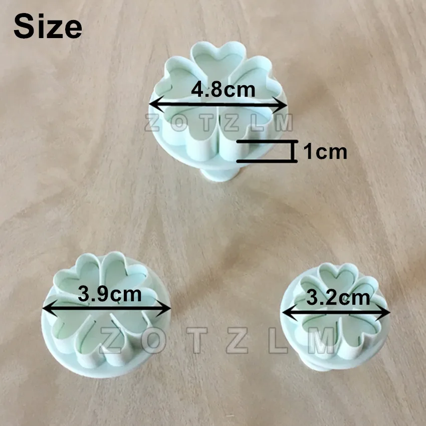 3 шт./партия сердце в форме цветка пластиковые формочки для печенья серия любовь украшения торта кондитерские формы кортадорес де помадка SLP161
