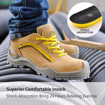 SAFETOE Mens Safety Shoes Breathable Sports With Steel Toe Work Woman Boots Casual Protective Footwear Anti-Piercing Waterpoof 4