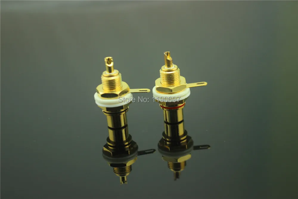 RCA jack chassis mount white washer Audio input terminal 2pieces Free ...