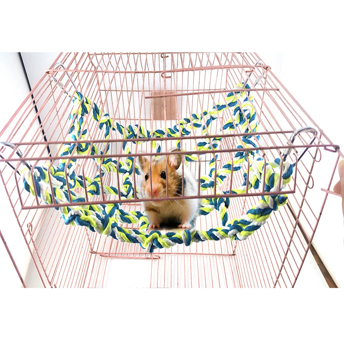LXJLWJB Parrot Climbing Ladder Cotton Rope Net Cage Hanging Pet Activity Toy for Hamster Ferret Small Animal-in Bird Toys from Home 