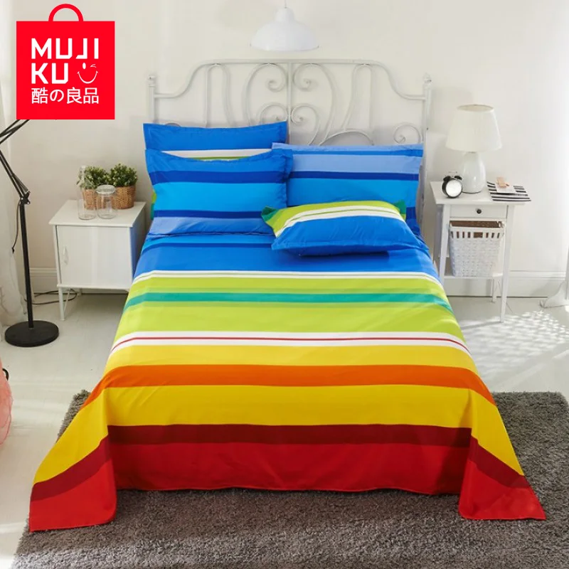 MUJI KU Cute Pattern Sheet 100 Polyester Bed Sheet for Child Kids