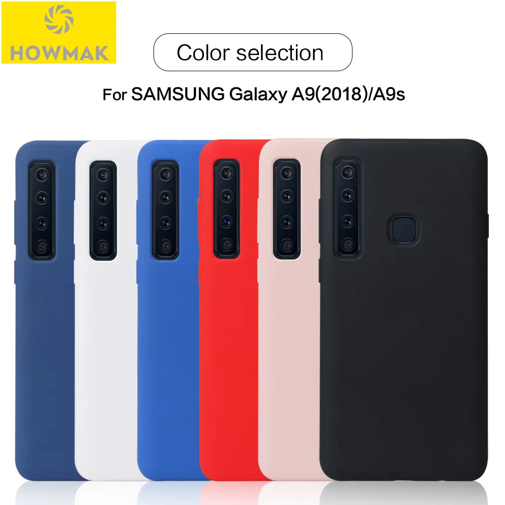 

sFor Samsung Galaxy A9 2018 Case Original HOWMAK Official Style Soft Liquid Silicone TPU Cover Case For Samsung Galaxy A9S Funda