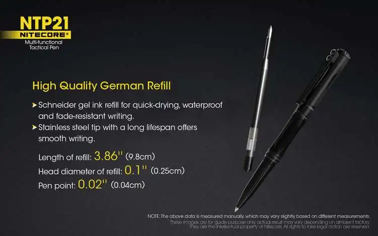 Nitecore NTP21 стеклянный выключатель Вольфрамовая сталь+ алюминиевый сплав тактическая ручка многофункциональные инструменты для самозащиты черный