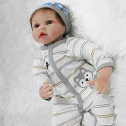 Силиконовые реборн куклы 22 "настоящий мальчик ребенок Ищет Силиконовые реборн куклы ребенок любовь подарок на день рождения bonecas brinquedo menino