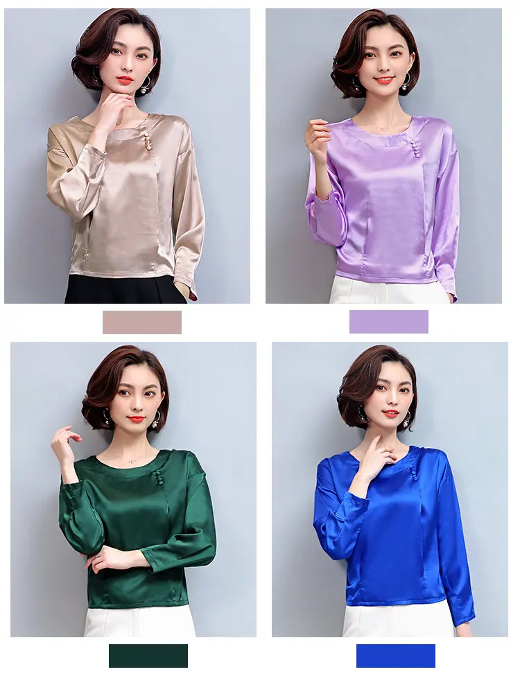 7 Colors New Winter Autumn Slik Blouse Women 2019 Long Sleeve Plus Size Shirts Femme Tops Fashion Casual Chiffon Blusas Mujer (2)