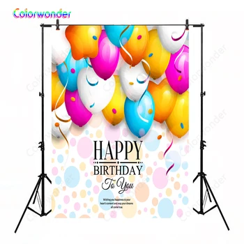 

Happy birthday balloons Photography vinyl Backdrops Newborn Baby Photo Background For Celebration