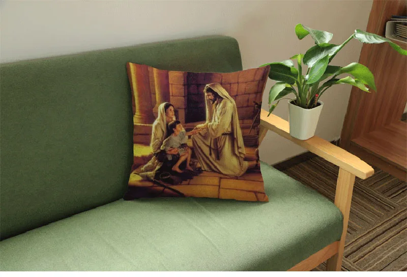 Льняной чехол для подушки с принтом Креста христианский Иисус, религиозные верования, церковное украшение, наволочка для подушки