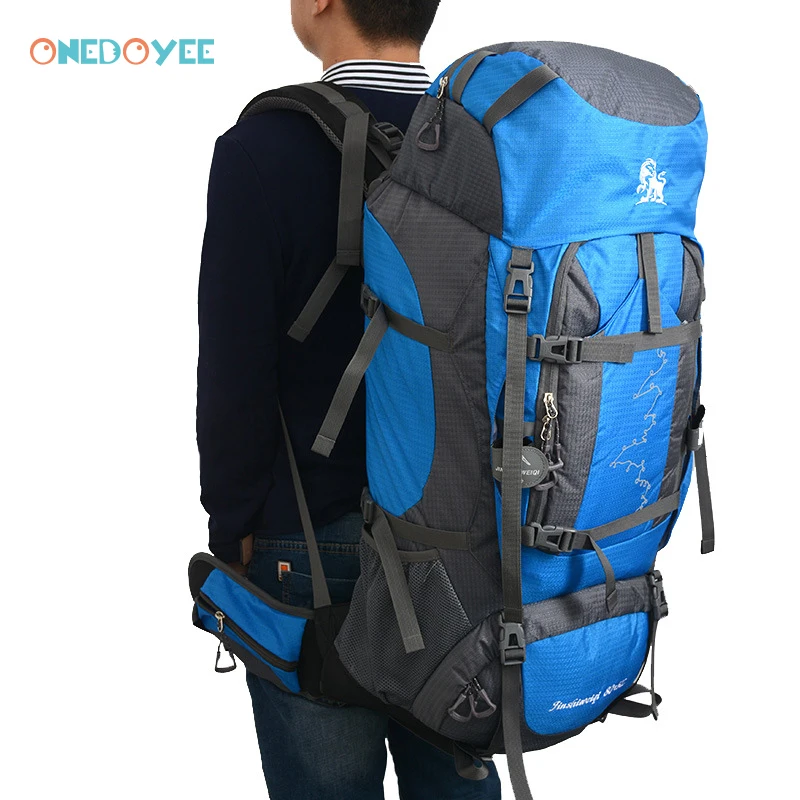 Onedoyee 80 + 5L كيس التسلق المهنية للماء الظهر تسلق التخييم المشي لمسافات طويلة على ظهره تسلق الجبال في الهواء الطلق حقيبة النايلون