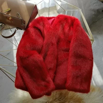 

2018 New Style High-end Fashion Women Faux Fur Coat S33
