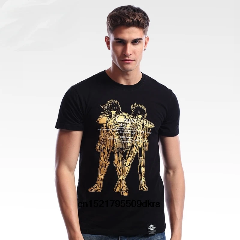 Для мужчин футболка высокое качество Saint Seiya Galaxian взрыв Близнецы футболки Limited Edion