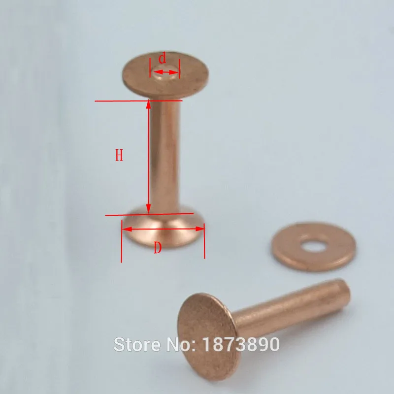 One Burrs Setter Tool + 6 Sets 9mm 12mm Solid Copper Rivets Fasteners Permanent
