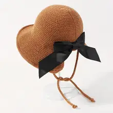 Новинка, 7 однотонных цветов, зимняя вязаная шерстяная шапка с бантом, Панама, шапки для женщин, модная шапка, вязаная шапка-ведро, s