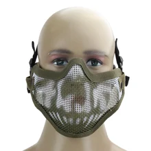 Тушь для ресниц Страйкбол Маска Пейнтбол сетка на пол-лица Череп металлическая маска Стальная Сетка Тактическая противогаз защитная маска охотничьи инструменты оборудование