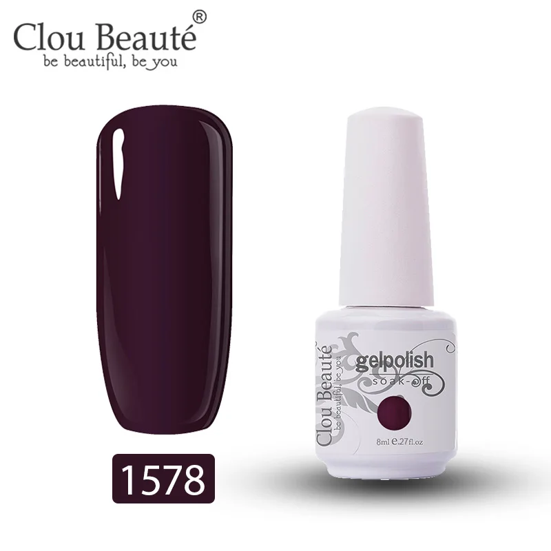 Clou Beaute, 8 мл, Гель-лак для ногтей, Полупостоянный УФ светодиодный лак, Гель-лак, грунтовка для ногтей, 85 цветов, впитывающая гель-краска для ногтей, гибрид - Цвет: 1578