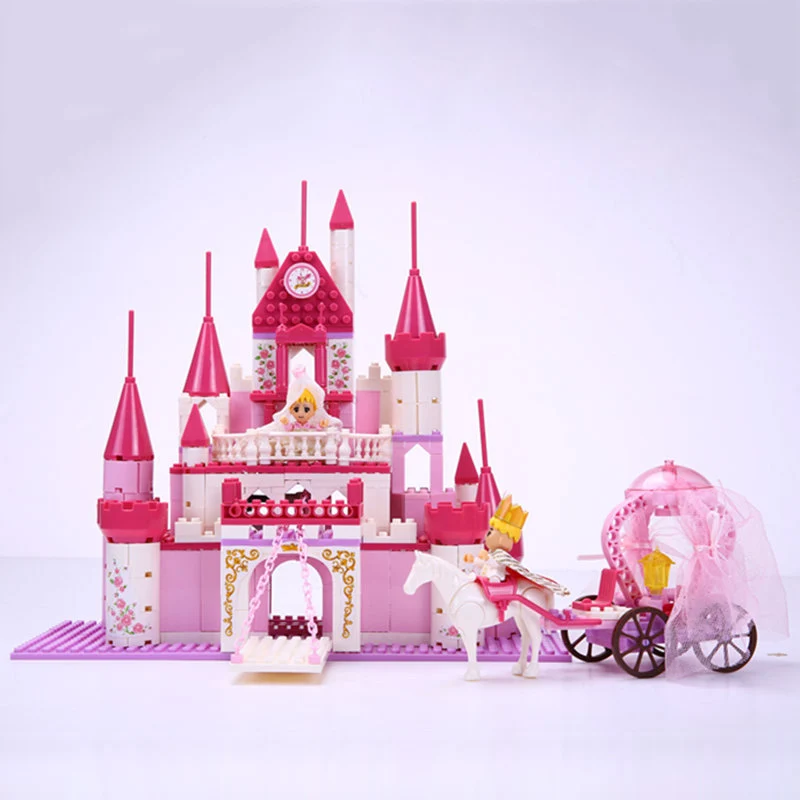 2017 kids wisdom princess and prince wedding series with carriage pink castle girls building blocks best gifts for kids 20502 in blocks from toys hobbies
