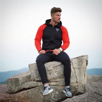 

NEW Mens Running Jackets Fitness Winter Sports Coat Outdoor Training Muscle Gyms Corset Hooded Zipper Warm Brand Jacket for men