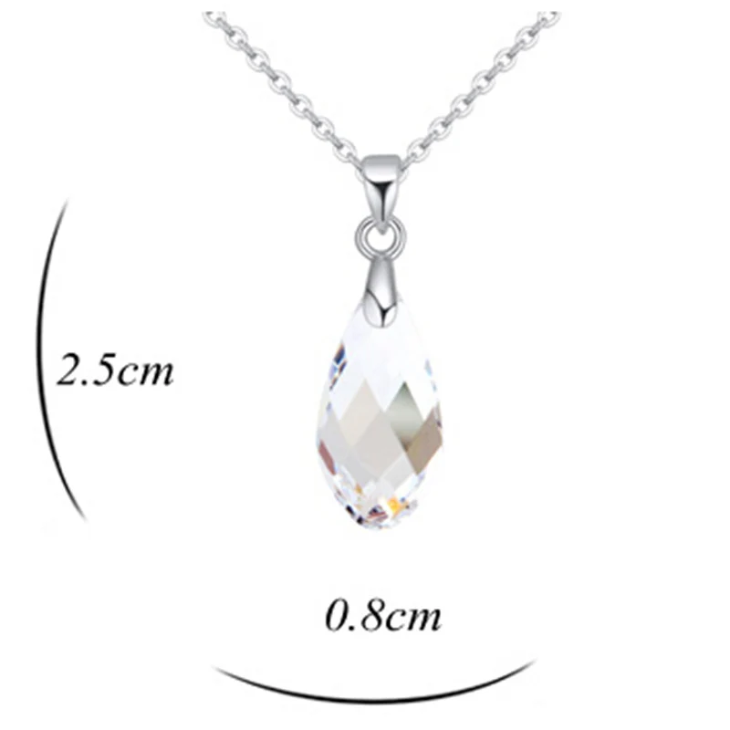 Синий Teardrop Ожерелья Подвески Кристалл с Элементами swarovski 2016 Новая Мода Ювелирные