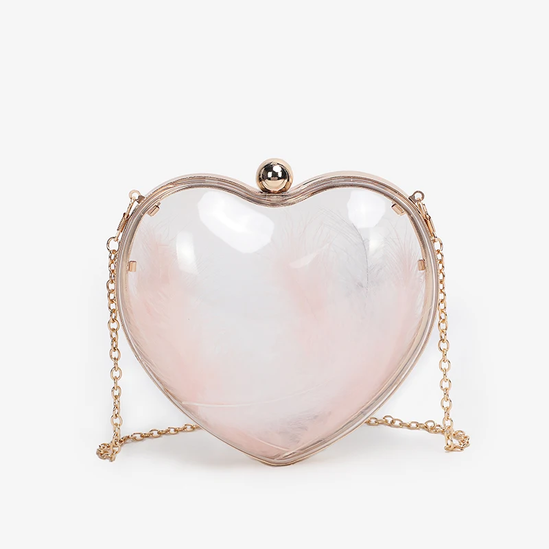 

Evening Bags Heart Shaped Diamonds Red/Black Chain Shoulder Purse Day Clutch Bags For Wedding Party Banquet Bag