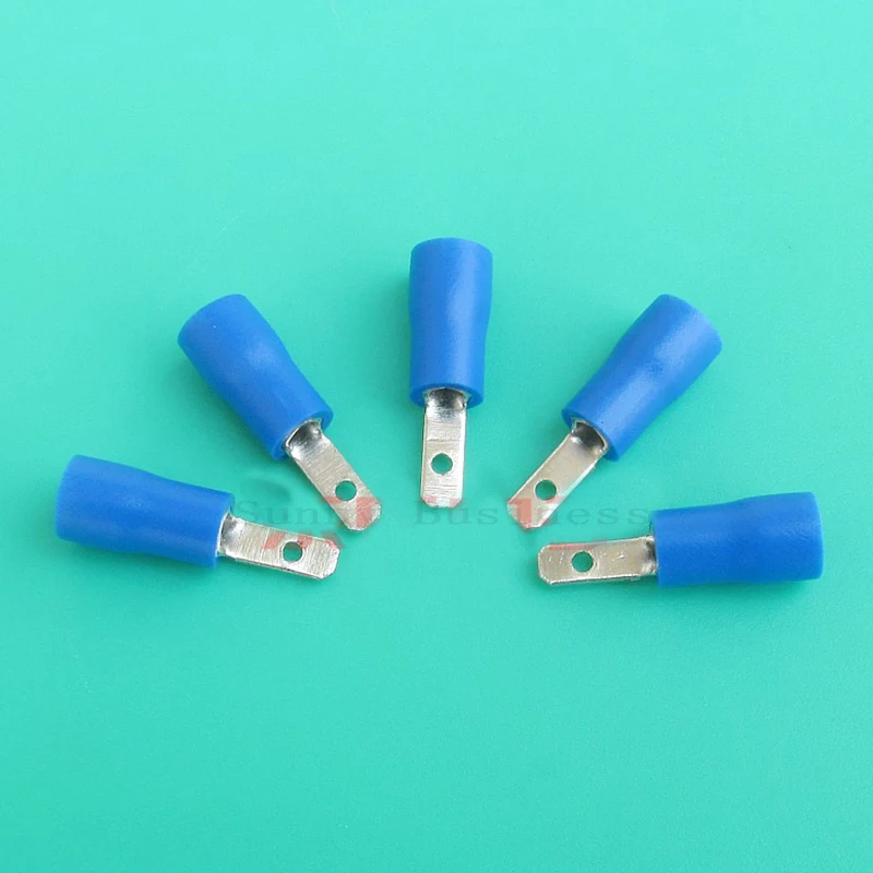 1000 pcs 2.8mm Blue 16 14 AWG MALE INSULATED ELECTRICAL SPADE CONNECTOR
