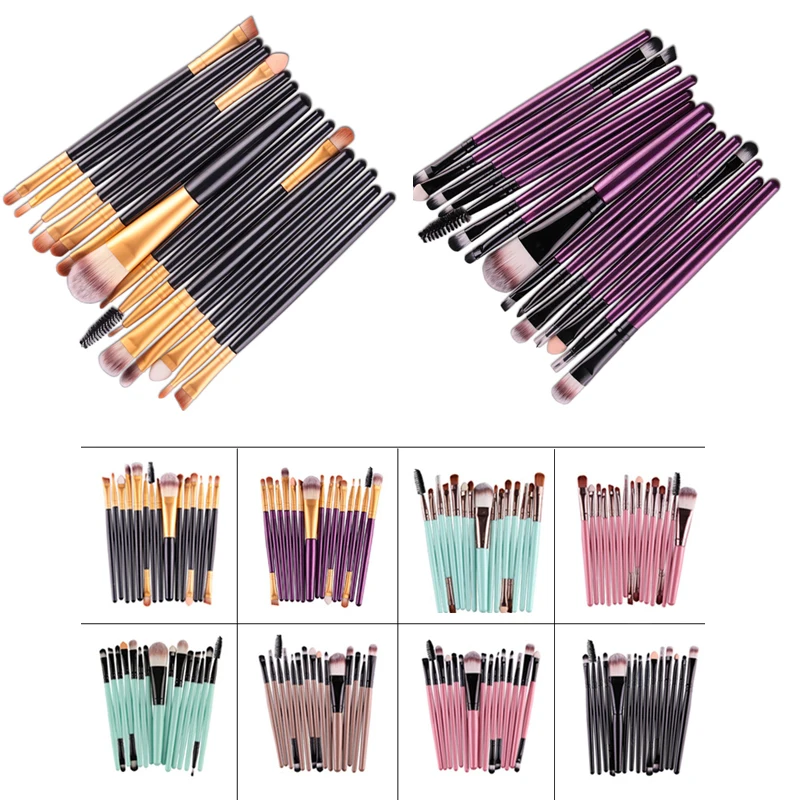 

BIOAQUA Pro 15Pcs Makeup Brushes Set Eye Shadow Foundation Powder Eyeliner Eyelash Lips Make Up Brush Cosmetic Beauty Tool Kits