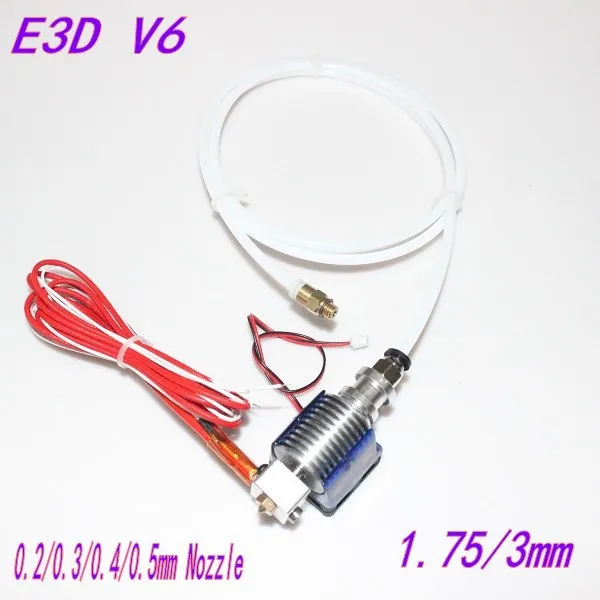  E3D V6 Hot End Full Kit 1.75mm 12V Bowden/RepRap 3d printer extruder parts accessories 0.2/0.3/0.4/0.5mm Nozzle 