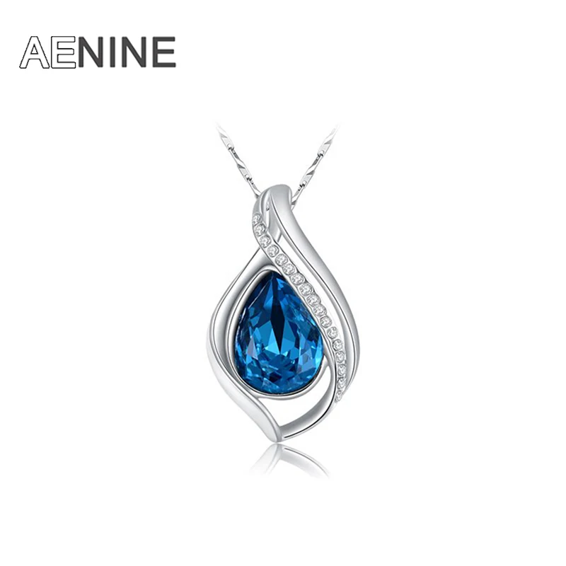 AENINE Blue Pendant Necklace Jewelry Wedding Gifts