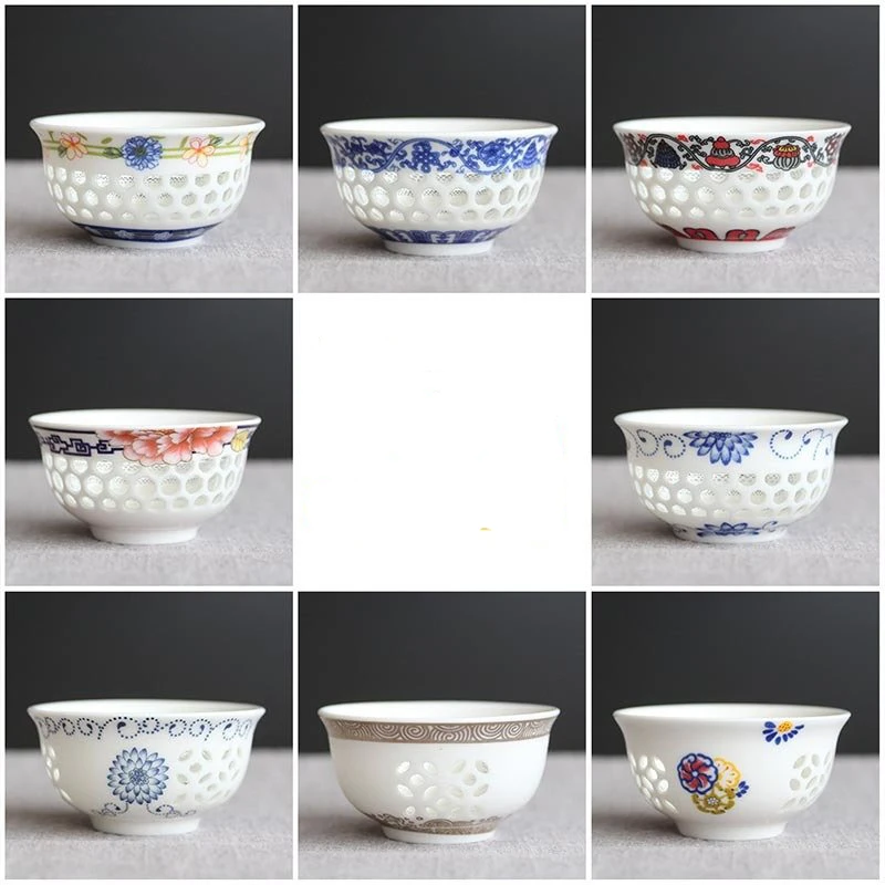 

Exquisite Openwork ceramic cup 1pcs,Chinese traditional porcelain teaCup,Kung Fu Teacup,Tea accessories green tea cup