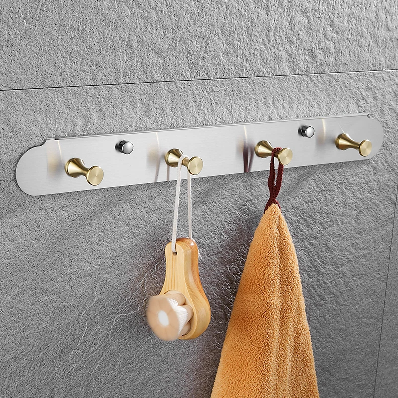 Robe Hooks Stainless Steel Bathroom Hook for Towels Key Bag Decorative Clothes Coat Hooks Rack Black Wall Mounted Storage Hanger