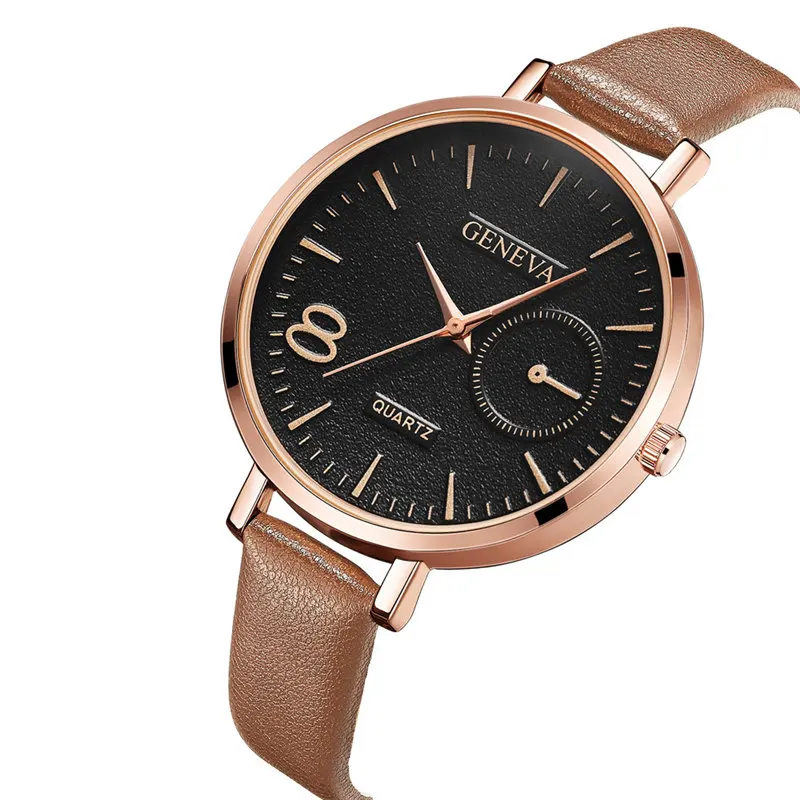 Новые модные роскошные Брендовые женские наручные часы Geneva из розового золота повседневные кварцевые наручные часы reloj mujer 533