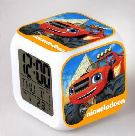 Blaze and Monster Machines светодиодный цифровой будильник часы reloj despertador de cateceira horloge digitale детские игрушки подарки - Цвет: Цвет: желтый