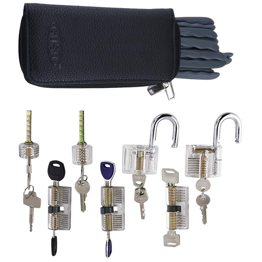 

24PCS Locksmith Hand Tools Lock Pick Transparent Visible Cutaway training Practice Hook Set