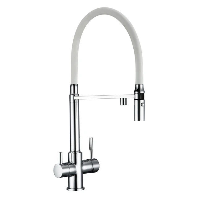 Clean Water Kitchen Faucet With Sprayer Gooseneck Pull Down Sink