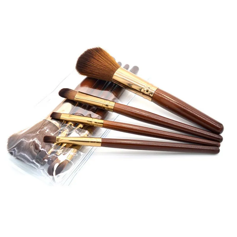 4pcs Mini Makeup brush Set Coffe color Cosmetics Kit de pinceis de maquiagem high-end Make up Tool Hair Foundation Brushes Kit
