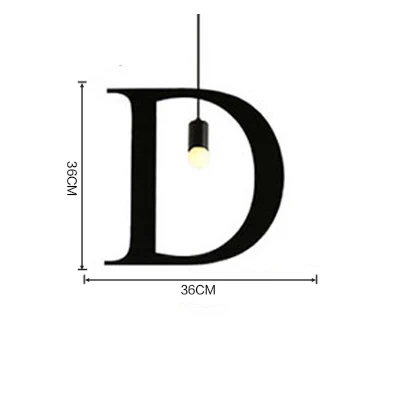 Винтажный простой буквенный подвесной светильник с новыми буквами для дома светильник ing Ретро лампа креативный светильник ing украшение спальни Лофт светильник - Цвет корпуса: D