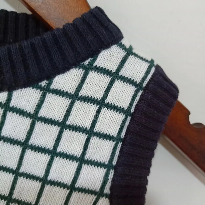 BOBOZONE/Клетчатый свитер без рукавов в полоску, весенне-осенний хлопковый жилет для детей, девочек и мальчиков