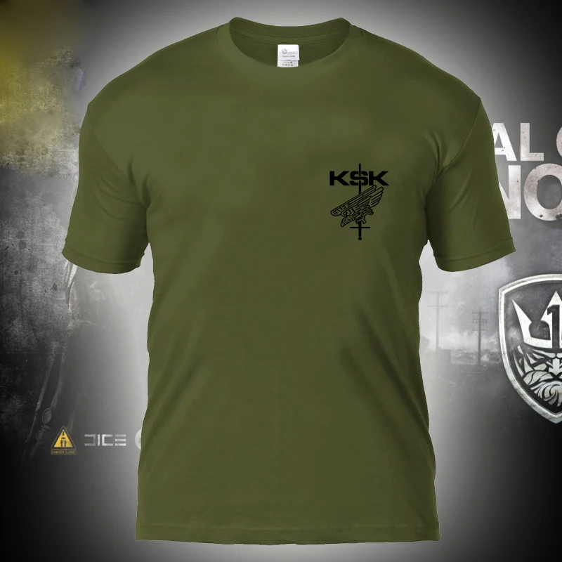 Новинка 2019 футболка немецких спецназ Мужская хлопковая KSK армейский боевой топ с