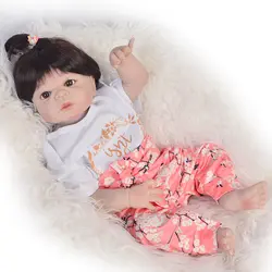 Bebes Кукла reborn girl reborn 23 "полный Силиконовый виниловый корпус детский игровой дом игрушки bebe подарок boneca reborn realista