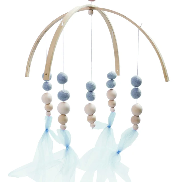 Newborn Gift Wooden Hanging Baby Rattles Mobile Toys for Cribs Bed Wind