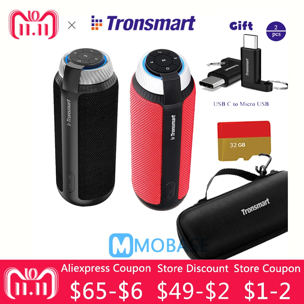 

Tronsmart T6 Speakers Column Portable wireless Bluetooth Mini Speaker Soundbar Audio Receiver AUX big power