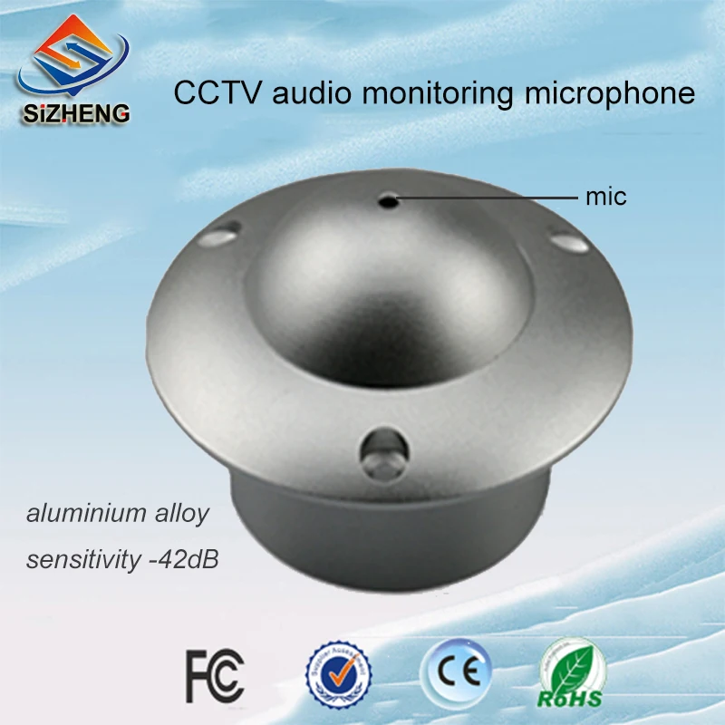 SIZHENG SIZ-180 в форме летающей тарелки Аудио Микрофон для видеонаблюдения забрать звук для DVR системы безопасности
